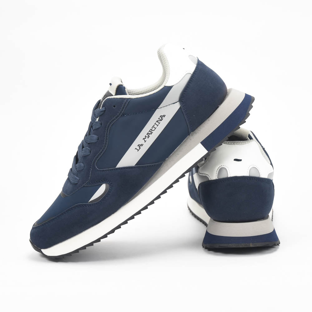 La Martina Low Sneakers Blue Leather - LFM252.040.A70.BT