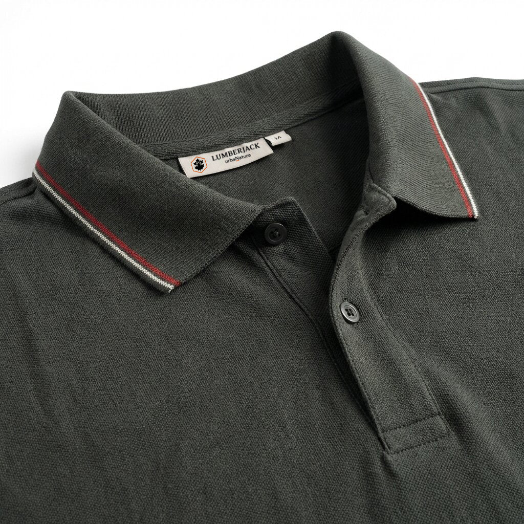 LUMBERJACK MEN POLO SELECT MINI LOGO GREY - LBJ71006-DGY