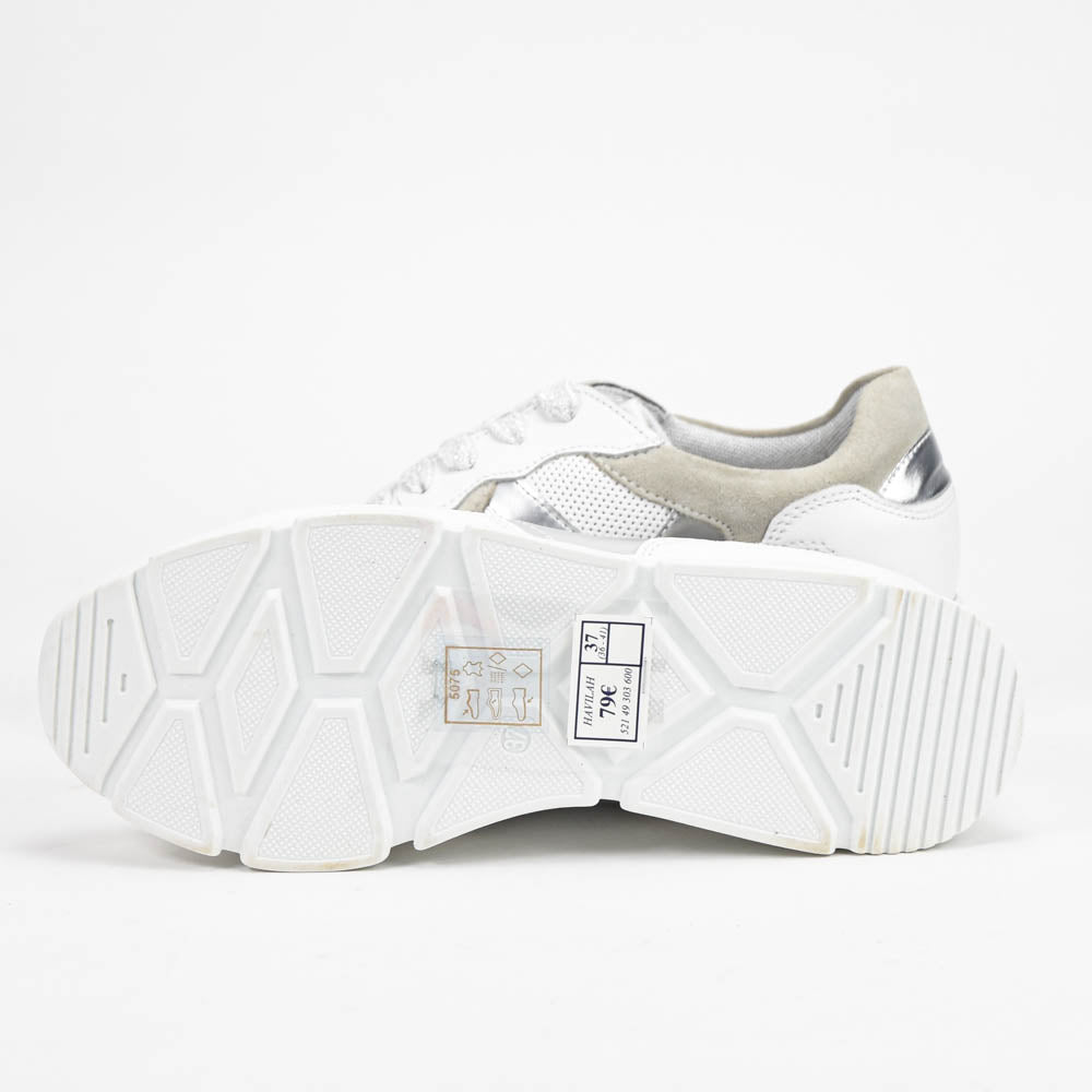 ANDRÉ BASKETS FEMME HAVILAH CUIR BLANC - 52149303600