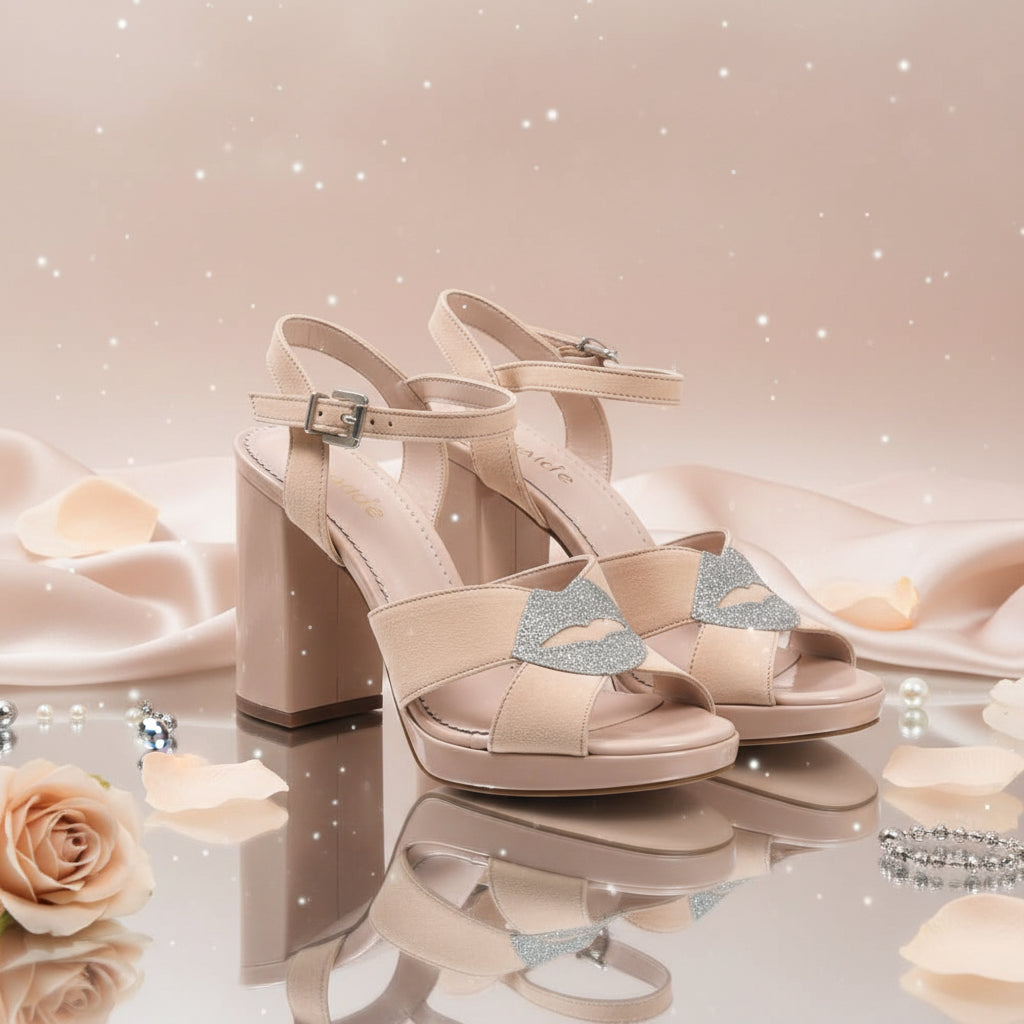 ANDRÉ SANDALES FEMME CUIR NUDE - 52314639087
