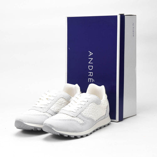 ANDRÉ BASKETS FEMME SONG CUIR BLANC - 52149382404