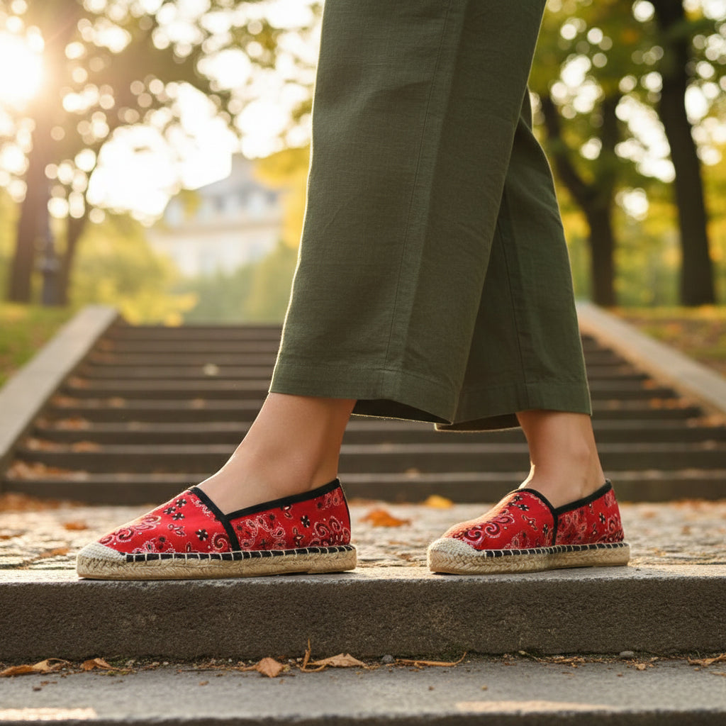 ANDRÉ ESPADRILLES FEMME HADRIANA TEXTILE ROUGE - 52357781602