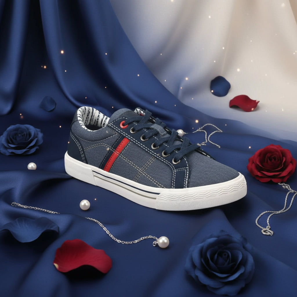 ANDRÉ BASKETS JUNIOR ALAN DENIM BLEU - 55315485667