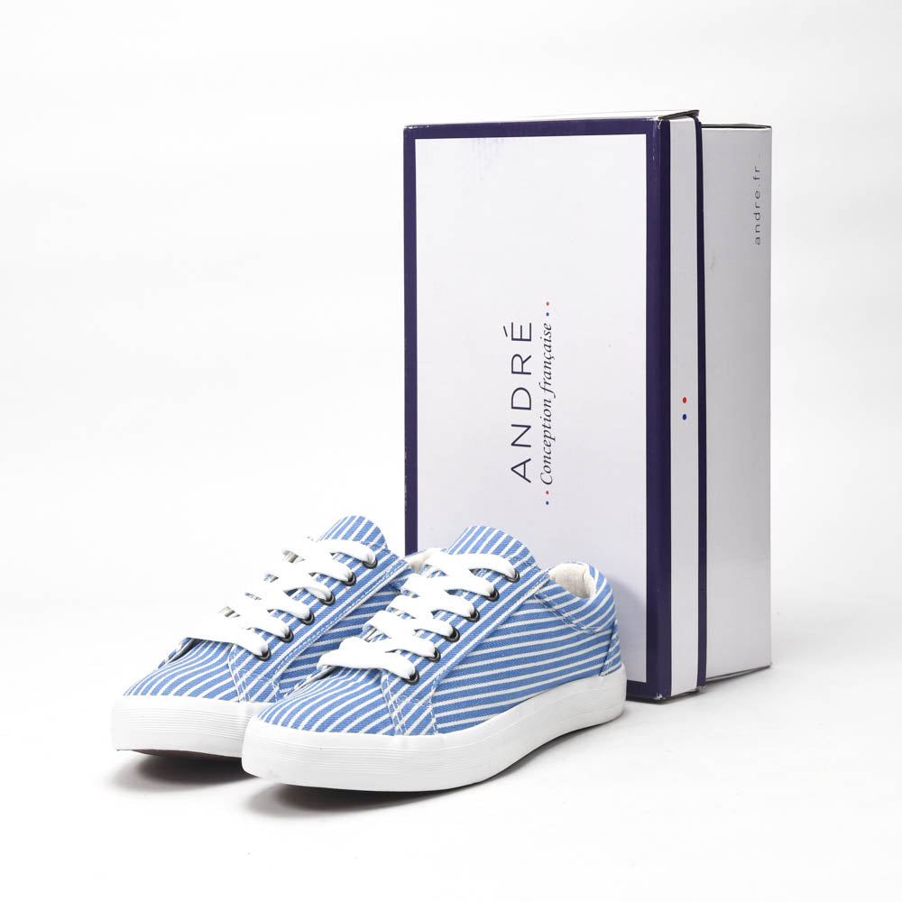 ANDRÉ ESPADRILLES FEMME SESAME TEXTILE BLEU - 52149482206