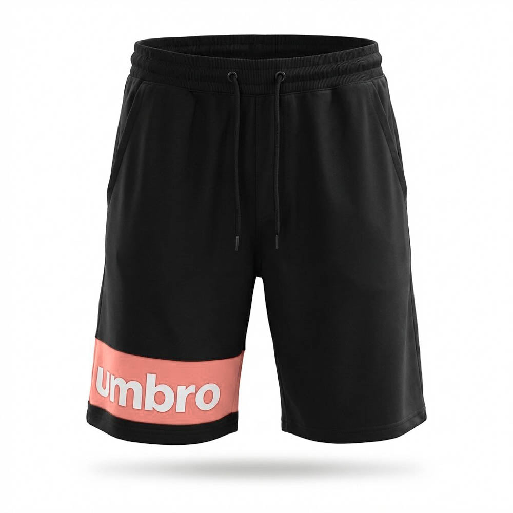 UMBRO SHORT LIFESTYLE HOMME COTON NOIR SAUMON - UAA241M110-01X