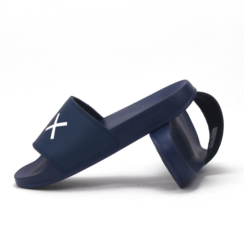 SUN68 Logo Navy Flip Flops - X36110-07