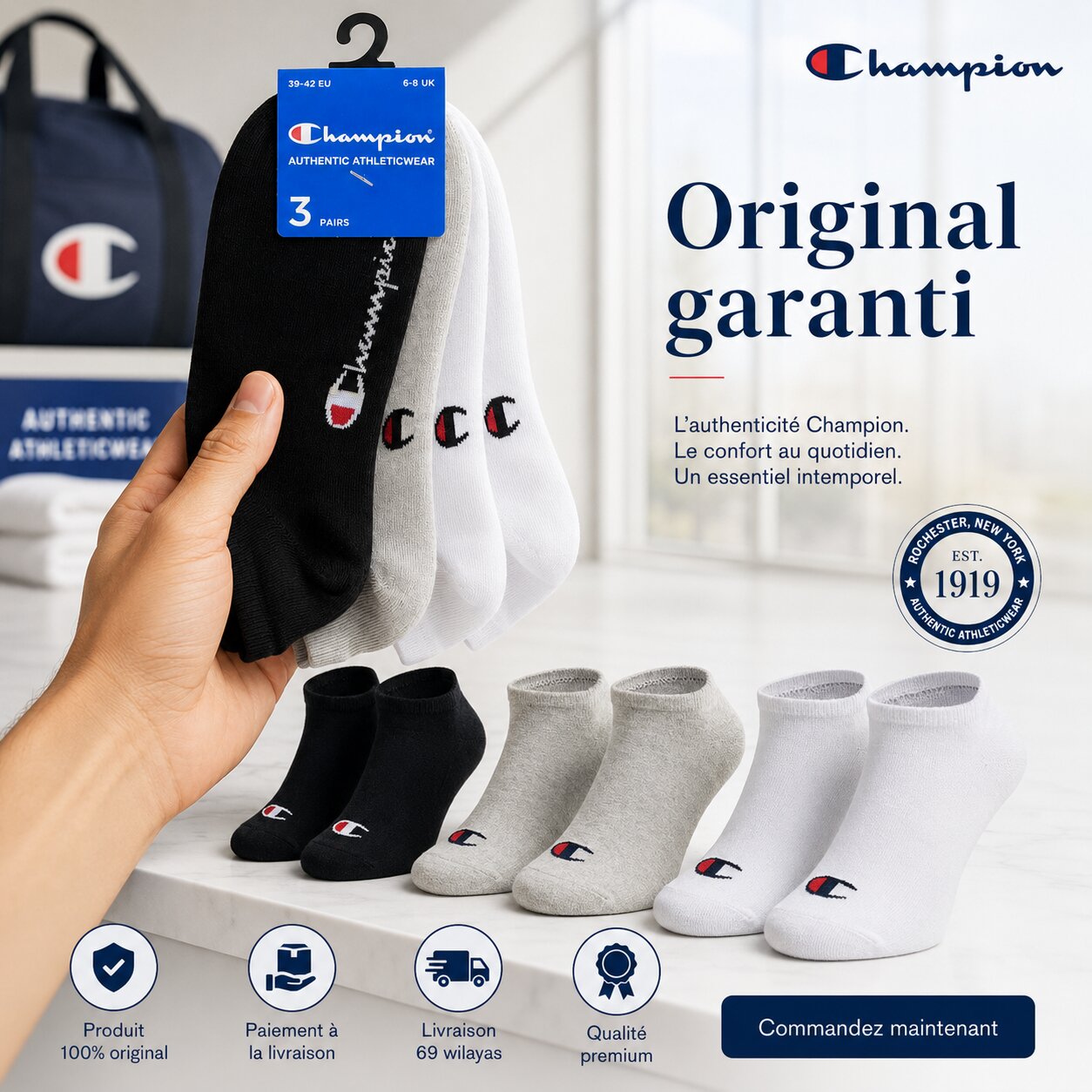 Champion 3-Pack Sneaker Socks Multicolor - U24560-EM006