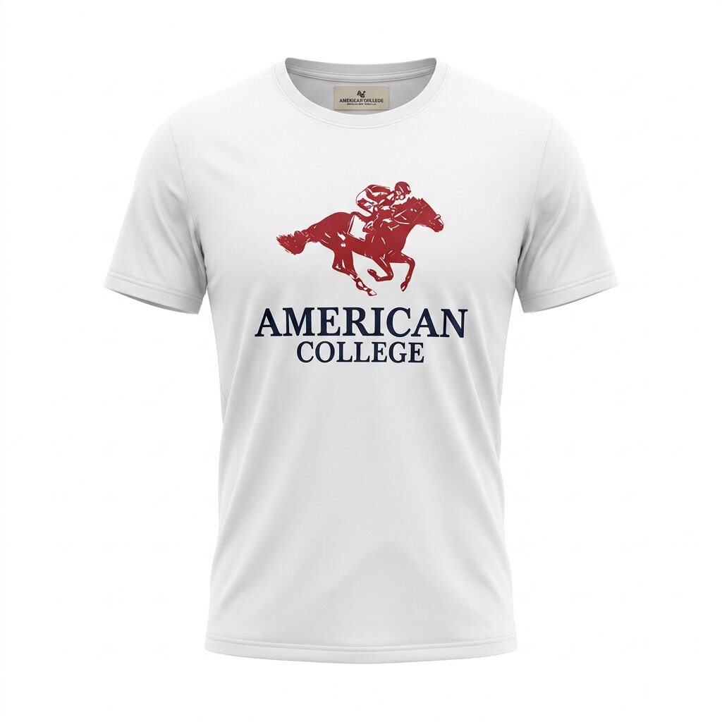American College t-shirt pour Homme - TS260103-WHITE/RED