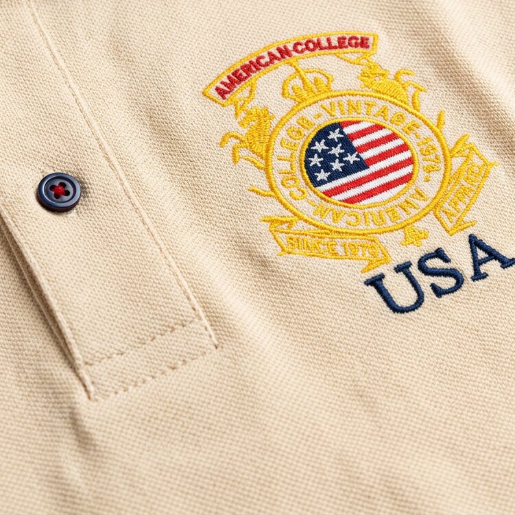 American College t-shirt pour Homme - AC126-BEIGE