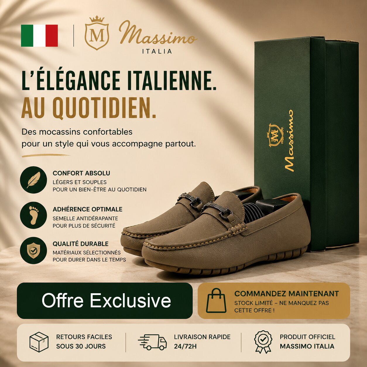 Massimo Mocassins Driving Loafers - 222-10A-GREEN