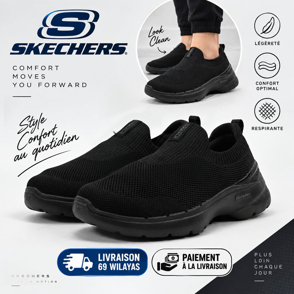 Skechers GO WALK 6 – Vibrant Smile Walking Shoes - 124530-BBK