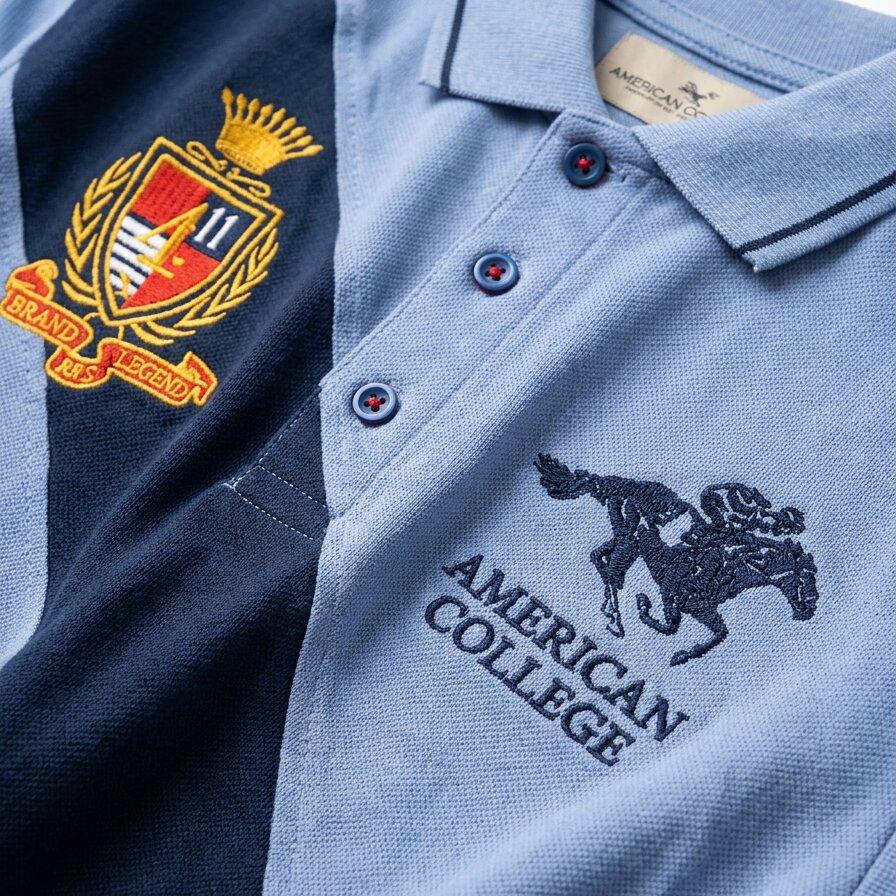 American College t-shirt pour Homme - PL250308C-BLEU