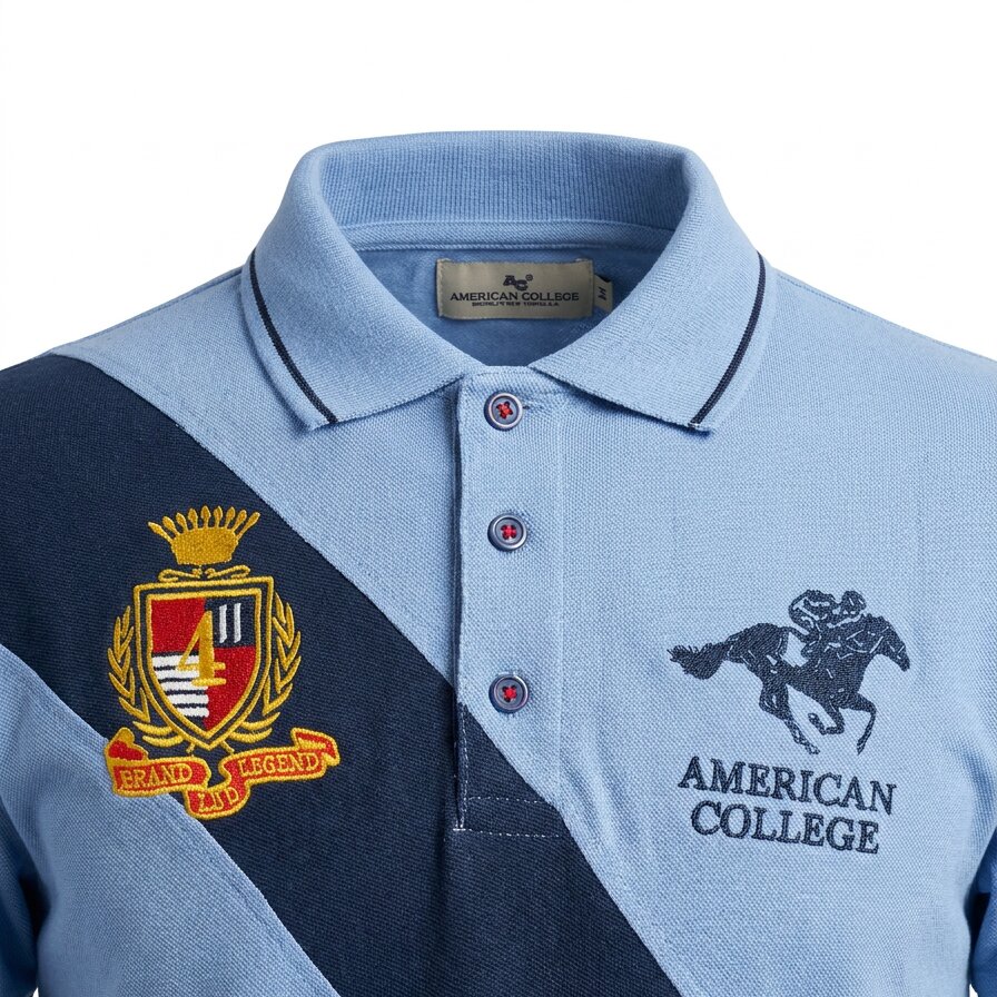 American College t-shirt pour Homme - PL250308C-BLEU
