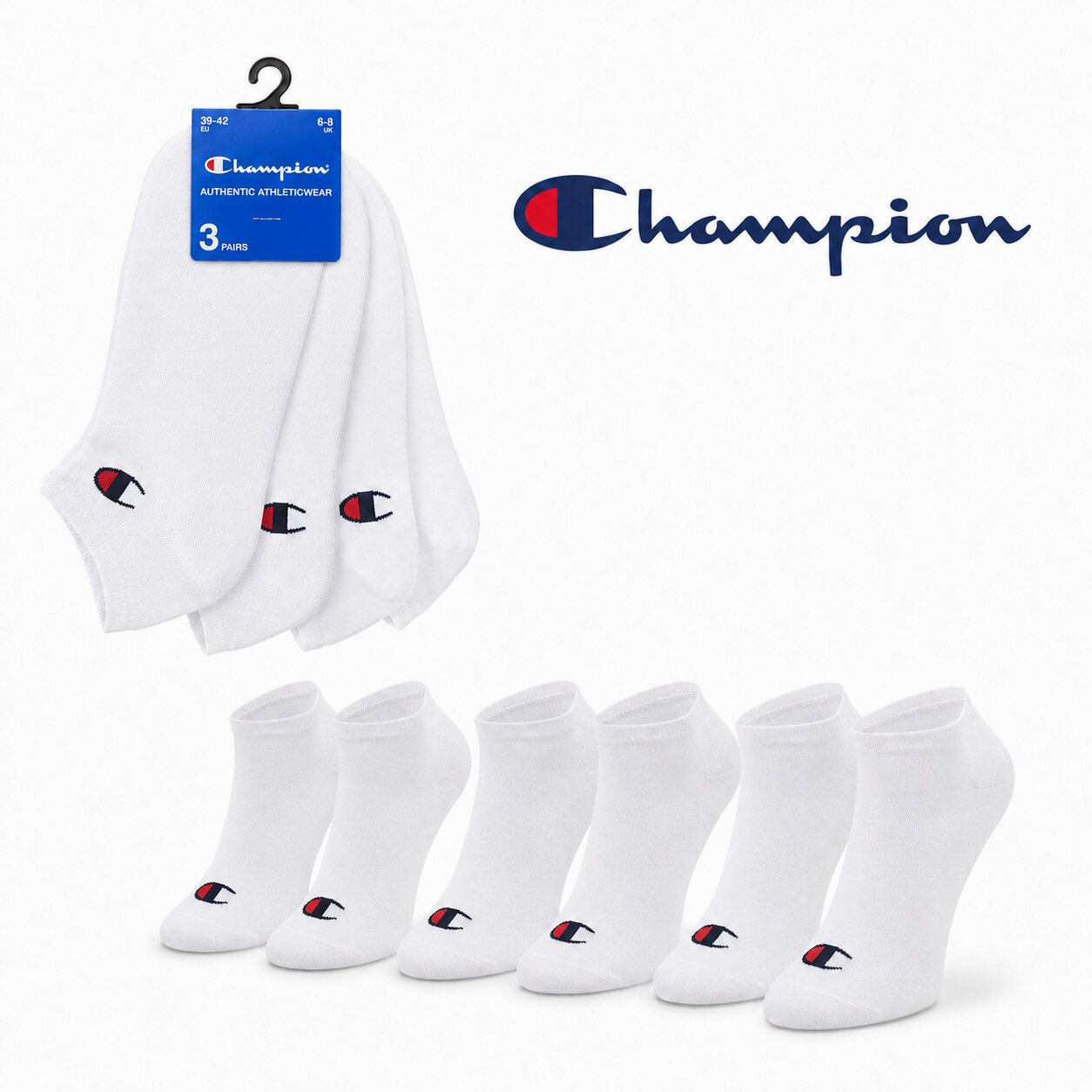 Champion 3-Pack Sneaker Socks White - U24560-WW001