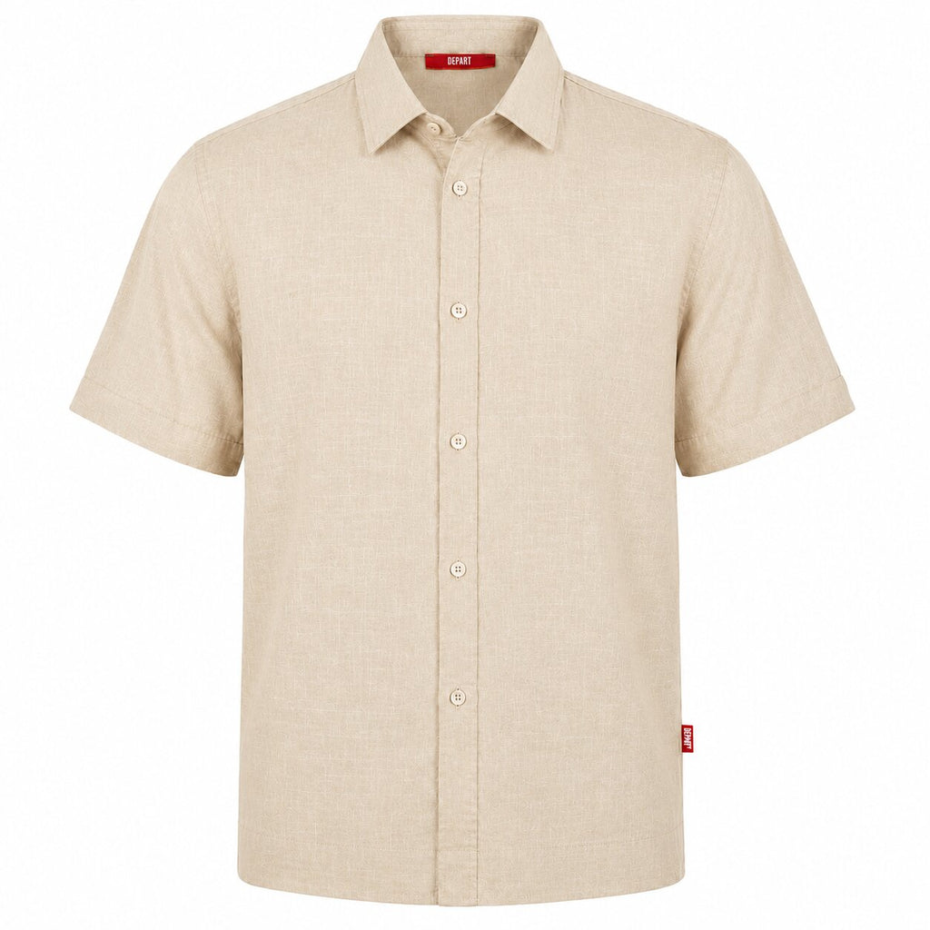 Départ Homme Chemise en Lin Beige - MZ139-G21-000740