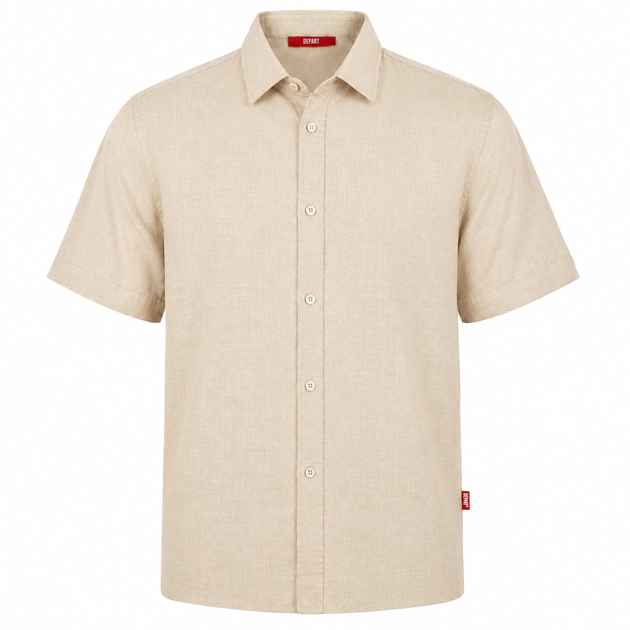 Départ Homme Chemise en Lin Beige - MZ139-G21-000740