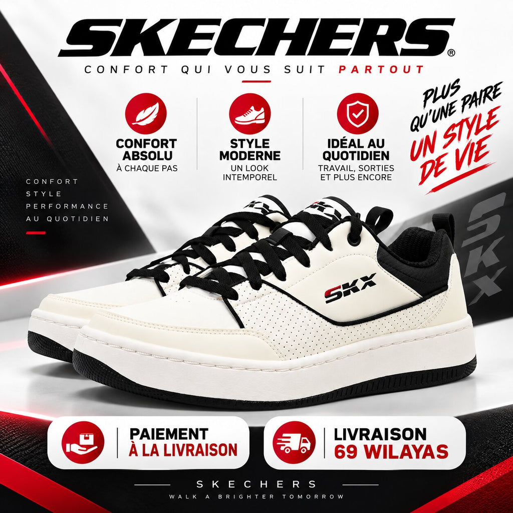 Skechers Sport Court 92 – Ottoman Sneakers - 232472-WBK