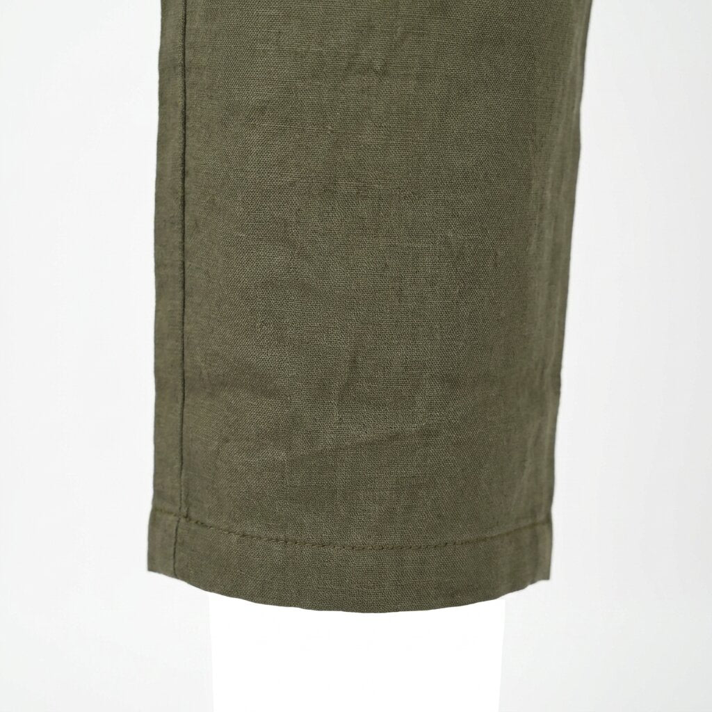Départ Homme Pantalon en Lin Vert Khaki - MG191-G21-000871