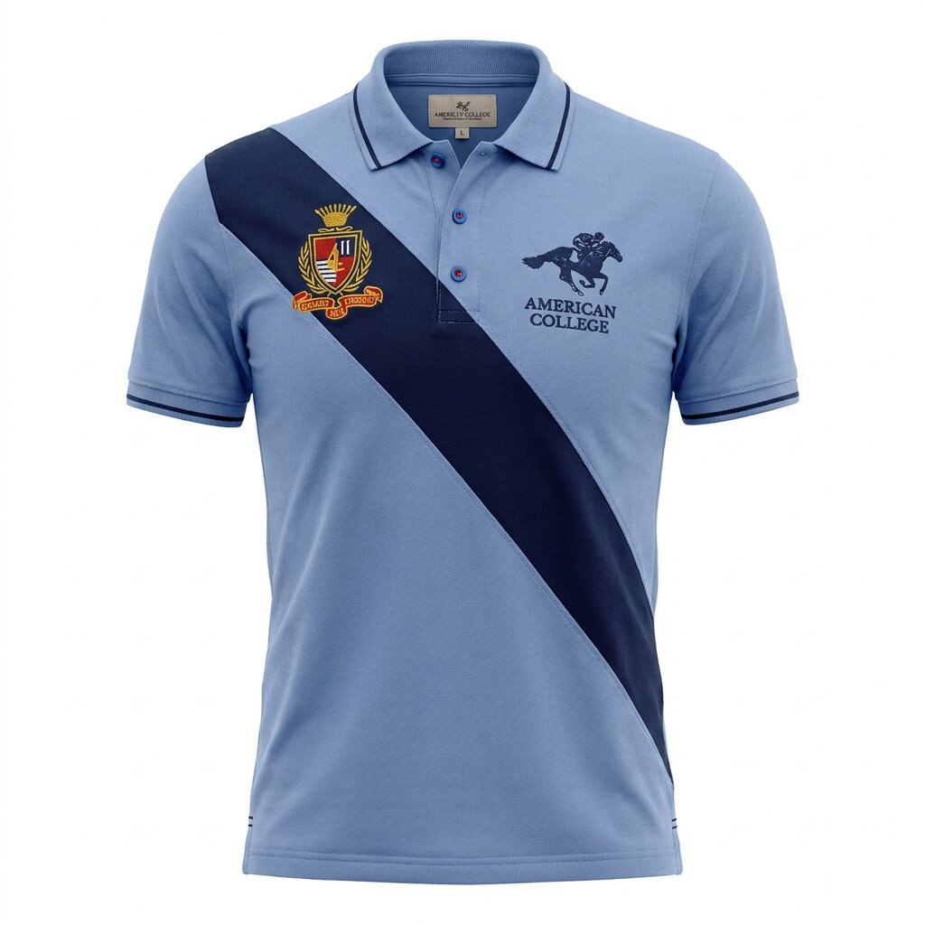 American College t-shirt pour Homme - PL250308C-BLEU