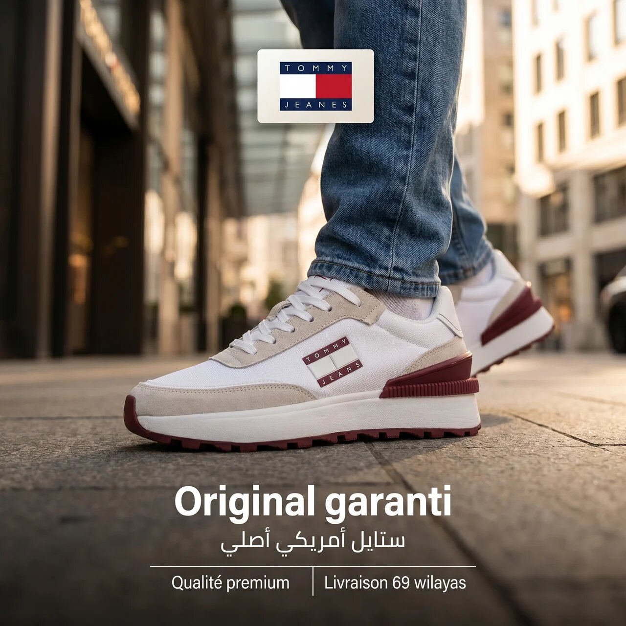 TOMMY HILFIGER BASKETS TOMMY JEANS TJW TECH RUNNER HOMME BLANC - ENOENO-WHITE