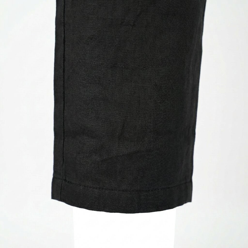 Départ Homme Pantalon en Lin Black - MG191-G21-000869