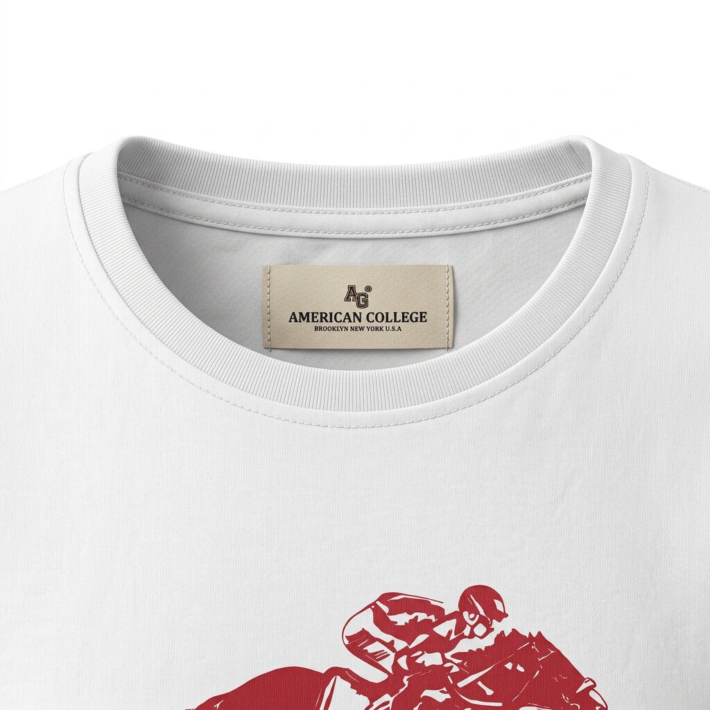 American College t-shirt pour Homme - TS260103-WHITE/RED