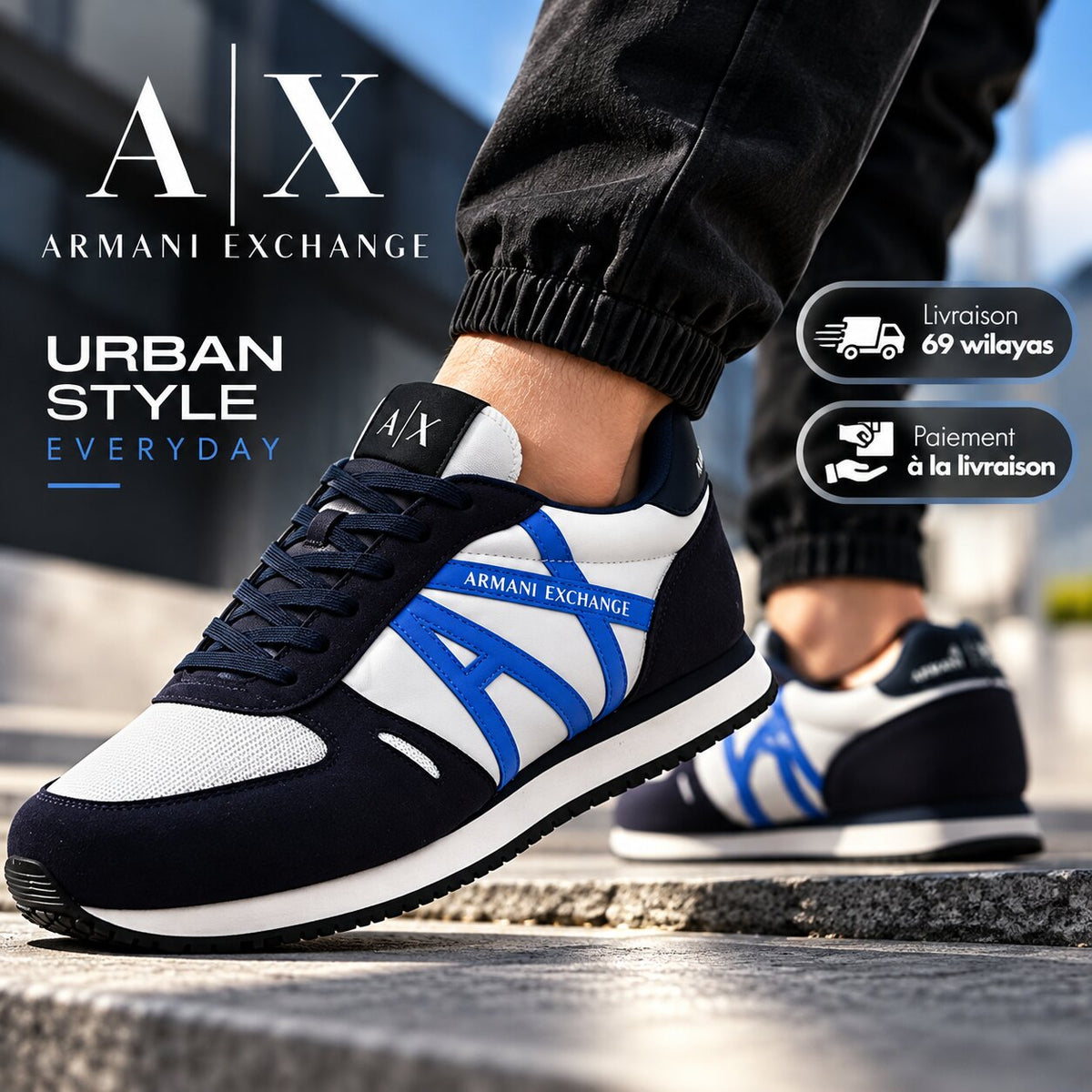 Armani Exchange Retro Running Sneakers - XUX017-XCC68-A7