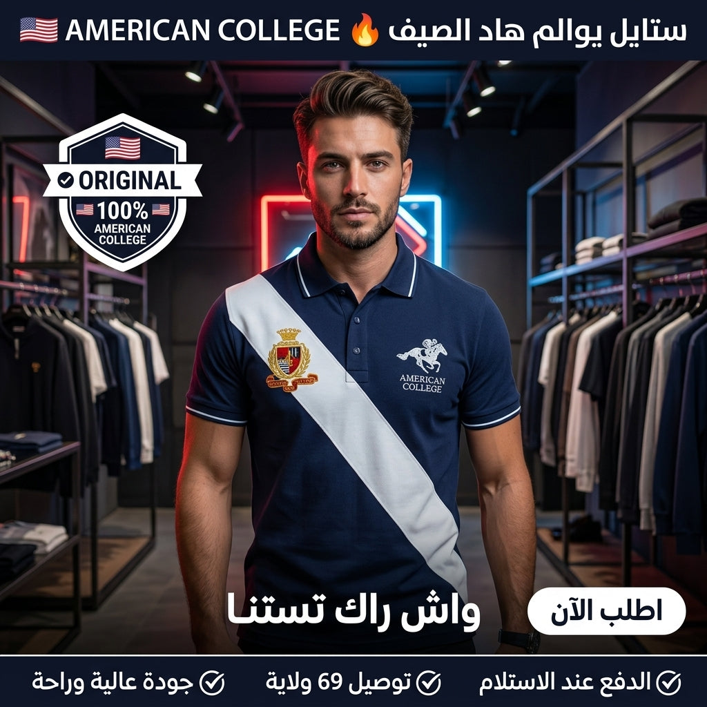 American College t-shirt pour Homme - PL250308C-NAVY