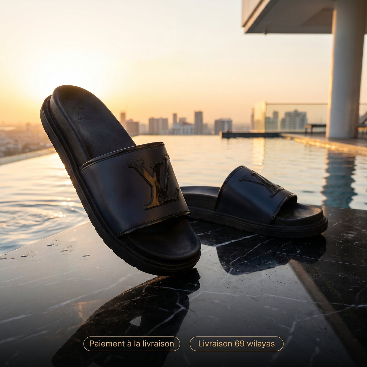 CLAQUETTES POUR HOMME - LV-02-BLEU