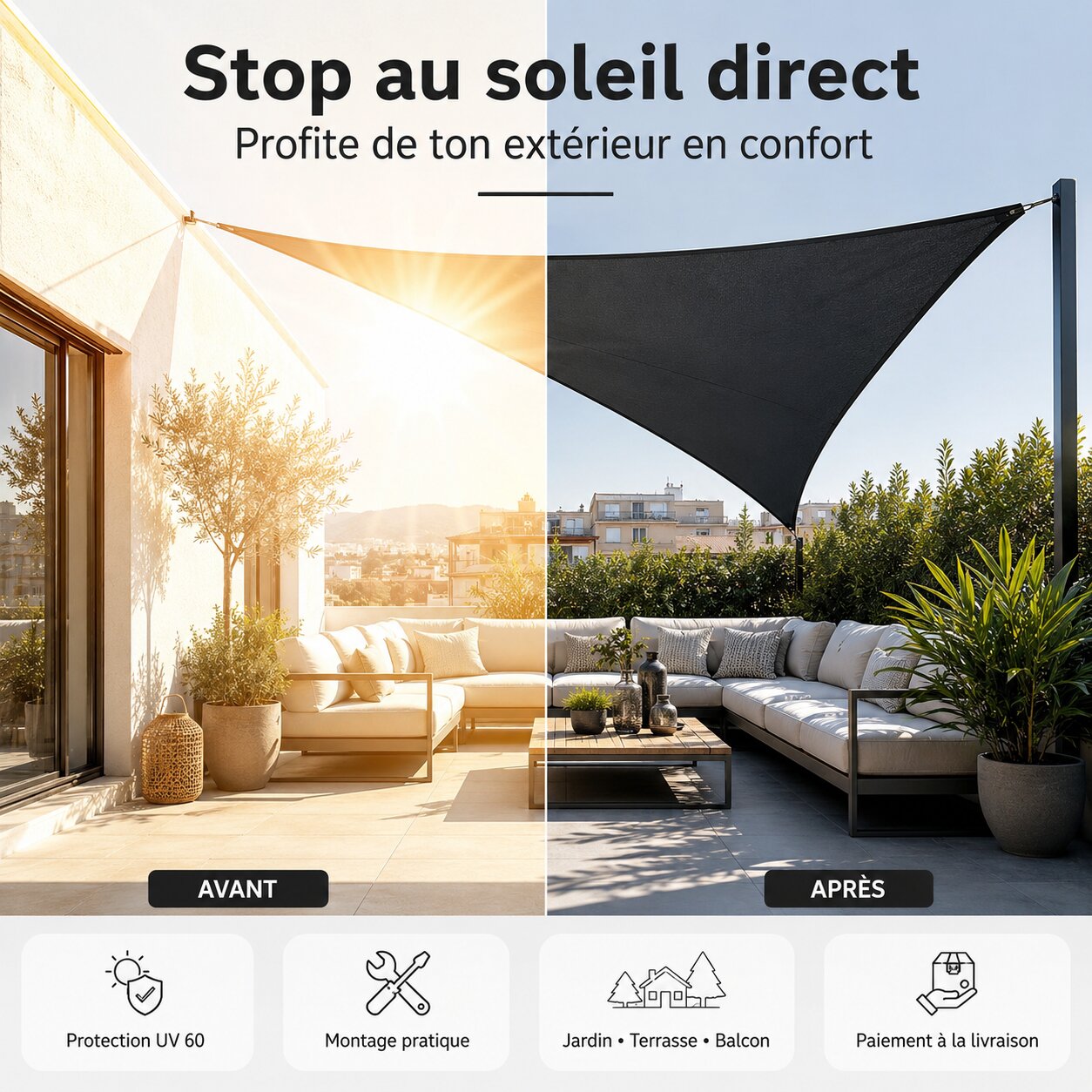 Livarno Home Triangle Sun Shade Sail - HG03610A