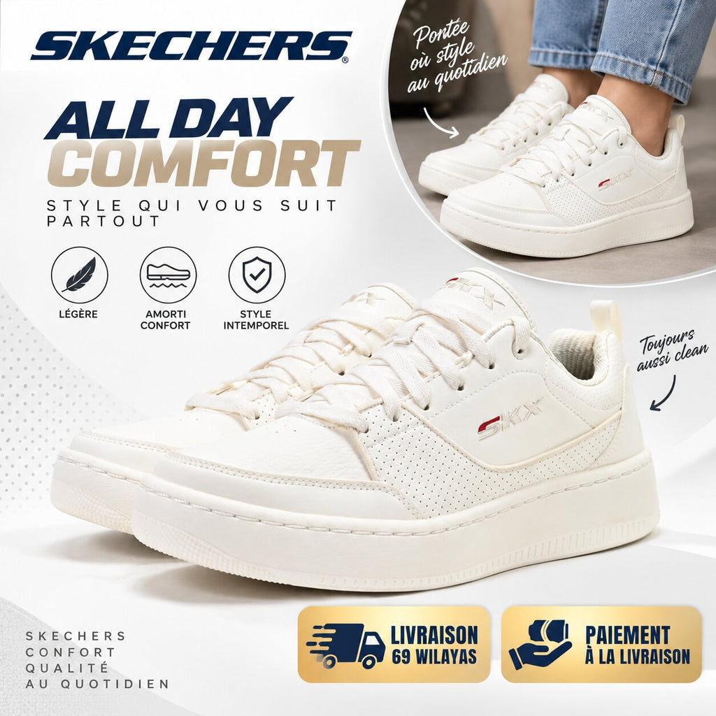 Skechers Sport Court 92 – Ottoman Sneakers - 232472-WHT