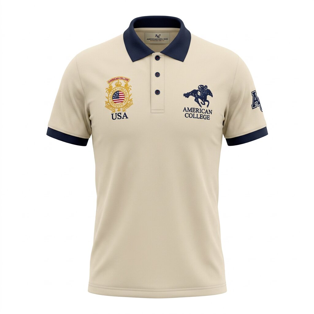 American College t-shirt pour Homme - AC126-BEIGE