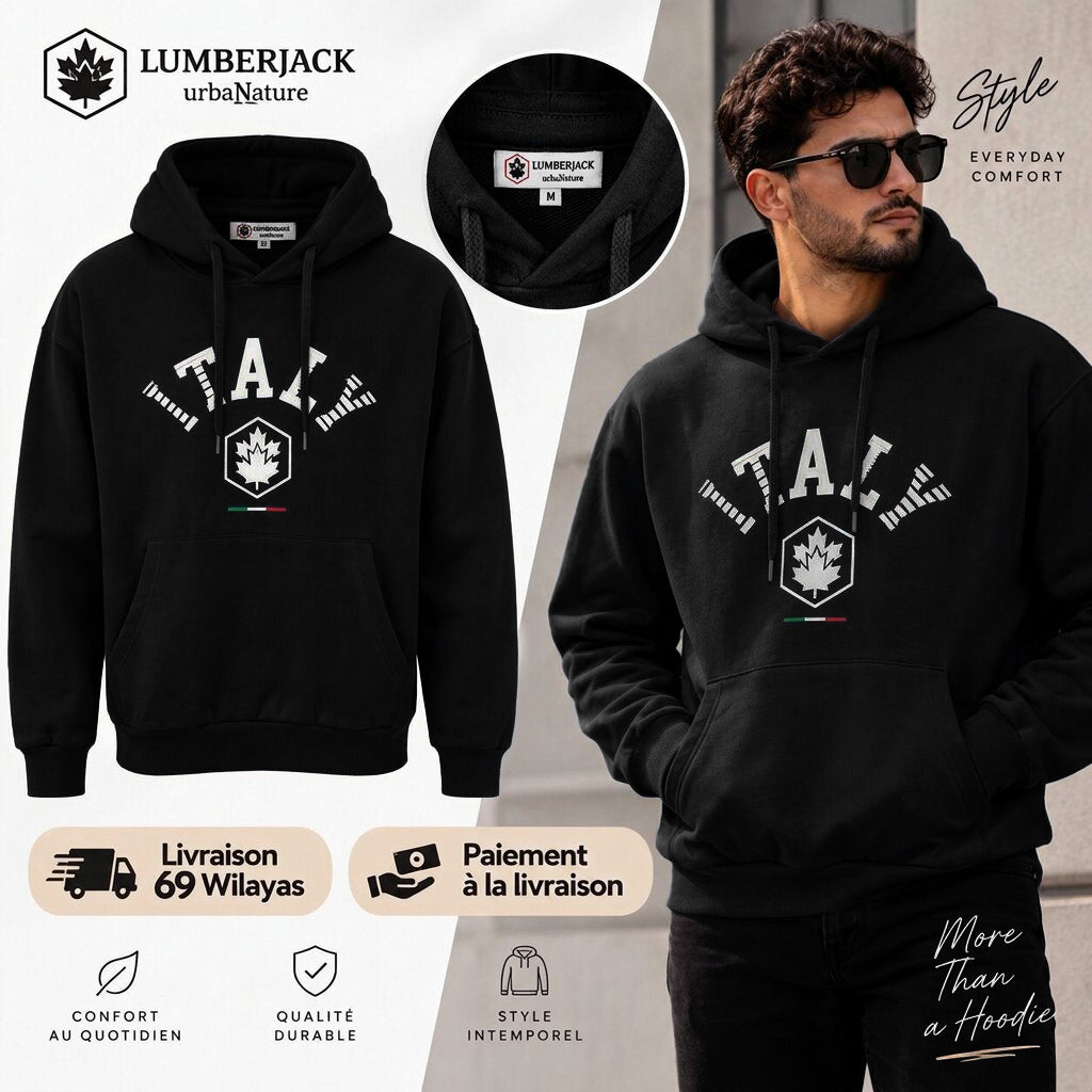 LUMBERJACK HOODIE - LBJ-00204-BLK